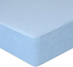 Простыня махровая на резинке PREMIUM 70x140x10 Небесно-голубая BabyMatex