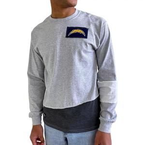 Мужская футболка Refried Apparel серая с длинным рукавом Los Angeles Chargers Angle