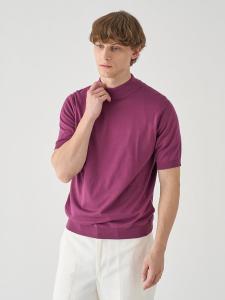 Футболка с высоким воротником и коротким рукавом из хлопкового трикотажа | ARBER | 30 г, современный крой