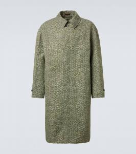 Печатное пальто из поплина Gucci, Green/White/Mc