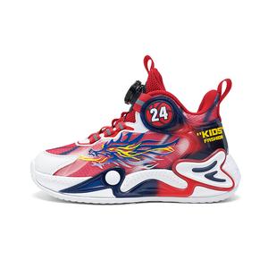 Баскетбольные кроссовки средней высоты с амортизацией от ударов, износостойкие и дышащие для детей D&W, белый/красный