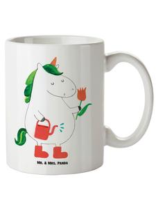 Кружка XL Садовник-единорог без слов, белая Mr. & Mrs. Panda