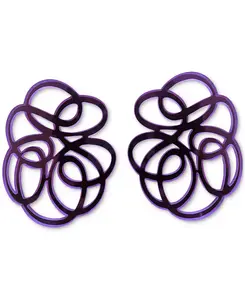 Миниатюрные серьги-гвоздики «Татьяна» с закругленными углами Swanky Designs, purple