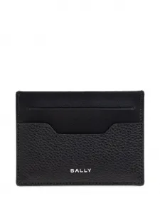 Кожаный держатель для карт с логотипом Bally, черный
