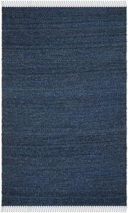 Ковер SAFAVIEH, 61 x 92 см, Natural Fiber Collection, Navy, ручной работы бохо с бахромой из джута, идеально для помещений с высокой проходимостью: прихожая, гостиная, спальня (NF368N)