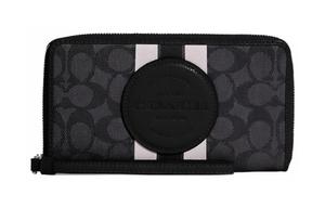 COACH Демпси Жаккард с рельефной кожей кошелек монетница большой женский черный