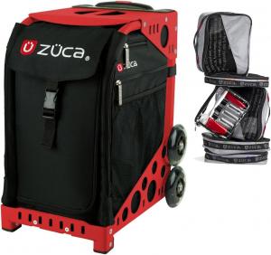 Спортивная сумка-вкладыш Zuca "Obsidian", красная рама, мигающие колеса и набор с чехлом для флаера