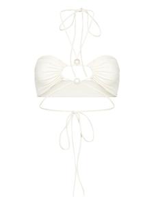 Magda Butrym топ бикини бандо с искусственным жемчугом, белый