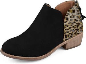 Женские ботильоны YDN на средним каблуке, с заостренным носком миндальной формы, низкий устойчивый каблук, классические туфли с вырезом V сзади и молнией, размеры 4-15 US, Alligater-Schwarz