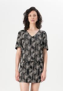 Блуза Object OBJCAMI V NECK, Black/Sandshell/Black