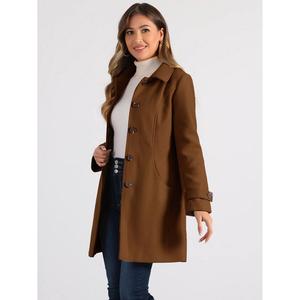 Женская зимняя верхняя одежда с воротником Питера Пэна, тренчи ALLEGRA K, красный