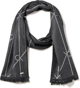 Женский шарф Calvin Klein с металлическим диагональным логотипом Ck, Black