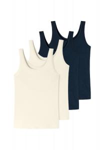 Майка/майка, комплект из 4 шт бамбукового хлопка Uncover by SCHIESSER, цвет Off-white / Dunkelblau