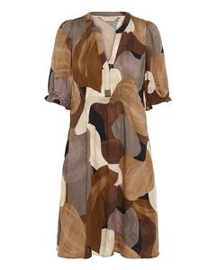 Мини платье CULTURE Dana, Brown/Light brown/Dark brown