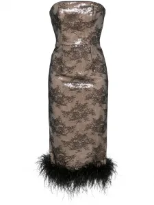 Кружевное платье миди с пайетками Nissa, черный