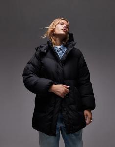 Пальто-пуховик Levi's в стиле вестерн миди черного цвета