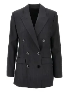 Двубортный клетчатый пиджак ISABEL MARANT, серый