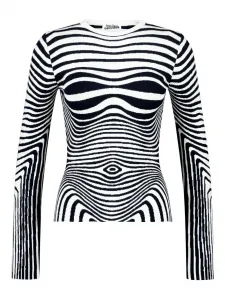 Свитер Morphing Stripes с круглым вырезом Jean Paul Gaultier, белый