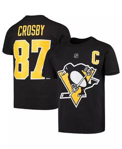 Футболка с именем и номером игрока Big Boys Sidney Crosby Black Pittsburgh Penguins Outerstuff