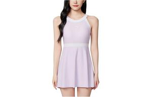 Слитный купальник женский нежно-фиолетовый/чисто-белый Anta