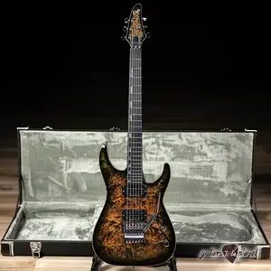 Гитара ESP Horizon FR CTM Burl Top Floyd Rose с кейсом - прозрачный черный градиент