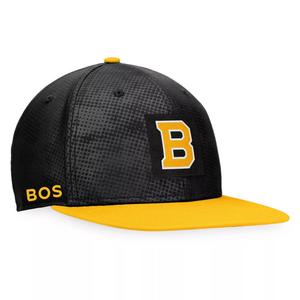 Мужская кепка Snapback с фирменным черным/золотым логотипом Fanatics Boston Bruins Authentic Pro Alternate Logo