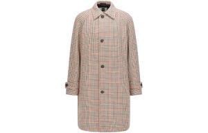 Hugo Boss Мужское пальто с коричневыми лацканами, средней высоты