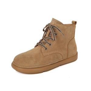 JOSINY Женские коричневые полусапожки на тонком меху, цвет Brown Thin Fleece