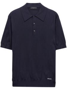 Шелковая рубашка поло Prada, синий