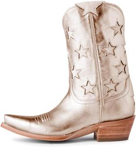 Женские ботильоны FYS с заостренным носком, на низком каблуке-блоке, модные, на каждый день, ковбойского стиля, размеры 4-16 US, Gold