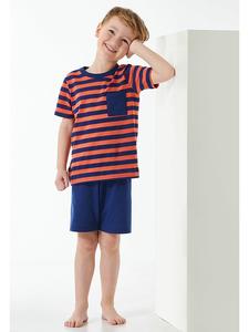 Schiesser Пижама оранжевого/темно-синего цвета