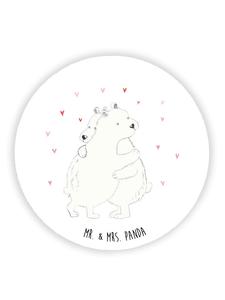 Mr. & Mrs. Panda Магнит на холодильник с изображением белого полярного медведя, обнимающего без слов