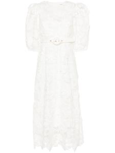 Платье миди Halliday Lace Flower ZIMMERMANN, белый