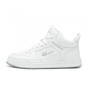 Warrior Wear-Resistant Легкие Увеличивающие Рост Мид-Топ Скейтборд Кроссовки Унисекс, Белый (Лоу-Топ)