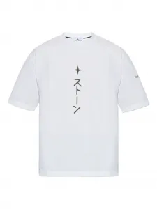 Хлопковая футболка с принтом в виде звезд Stone Island, белый