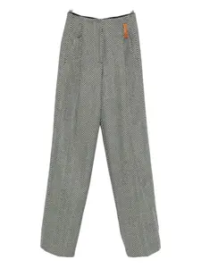 Прямые брюки с зигзагообразным узором Forte Forte, черный