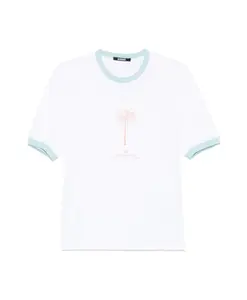 Белая футболка с короткими рукавами и логотипом Jacquemus, белый