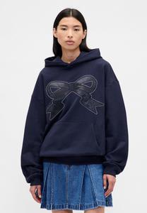 Толстовка GAP GAP SANDY LIANG ADULT HEAVYWEIGHT BOW OVERSIZED HOODIE, Navy Uniform/Dark Blue