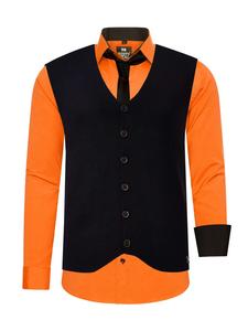 Рубашка с жилетом и галстуком, комплект из 3 предметов, оранжевый Rusty Neal