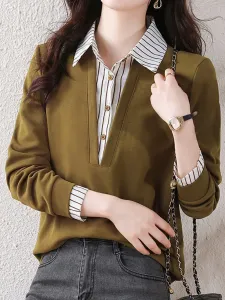 Полосатая рубашка Doux Belle, цвет Khaki