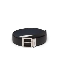 Двусторонний ремень из сафьяновой кожи Prada, синий