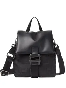 Сумка на плечо с пряжкой Flux и мотивом FF Fendi, черный