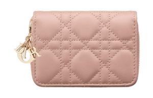 DIOR Женский кошелек из овчины малый розовый