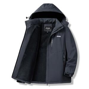 Пуховик Unisex Hooded Thickened Puffer Jeep, темно-серый