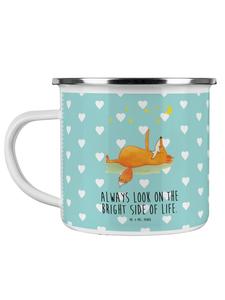 Кружка с лисой и звездами и надписью в пастельных тонах бирюзы Mr. & Mrs. Panda