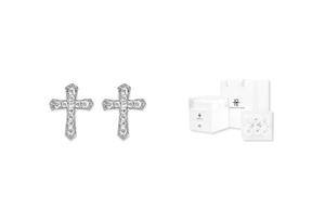 Серьги-гвоздики с перекрестными шпильками унисекс Alloy Cross IOTS, розовый