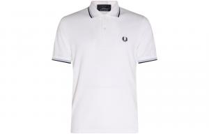 Поло с полосатой отделкой FRED PERRY, белый