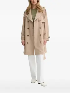 Двубортный тренч с поясом Bruuns Bazaar, нейтральный