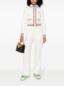 Casablanca спортивные брюки из флиса с нашивкой-логотипом и полосками по бокам, нейтральный цвет