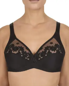 Бюстгальтер на косточках с цветочной вышивкой Felina, черный